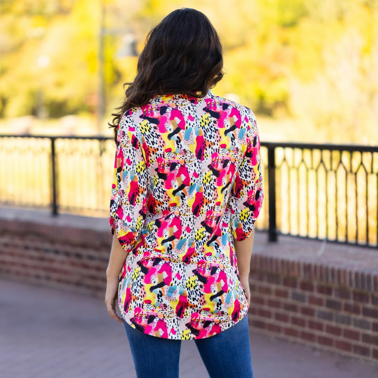 Colorful 3/4 Sleeve Top