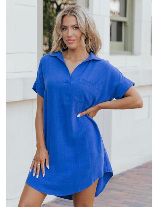 Blue T-shirt dress