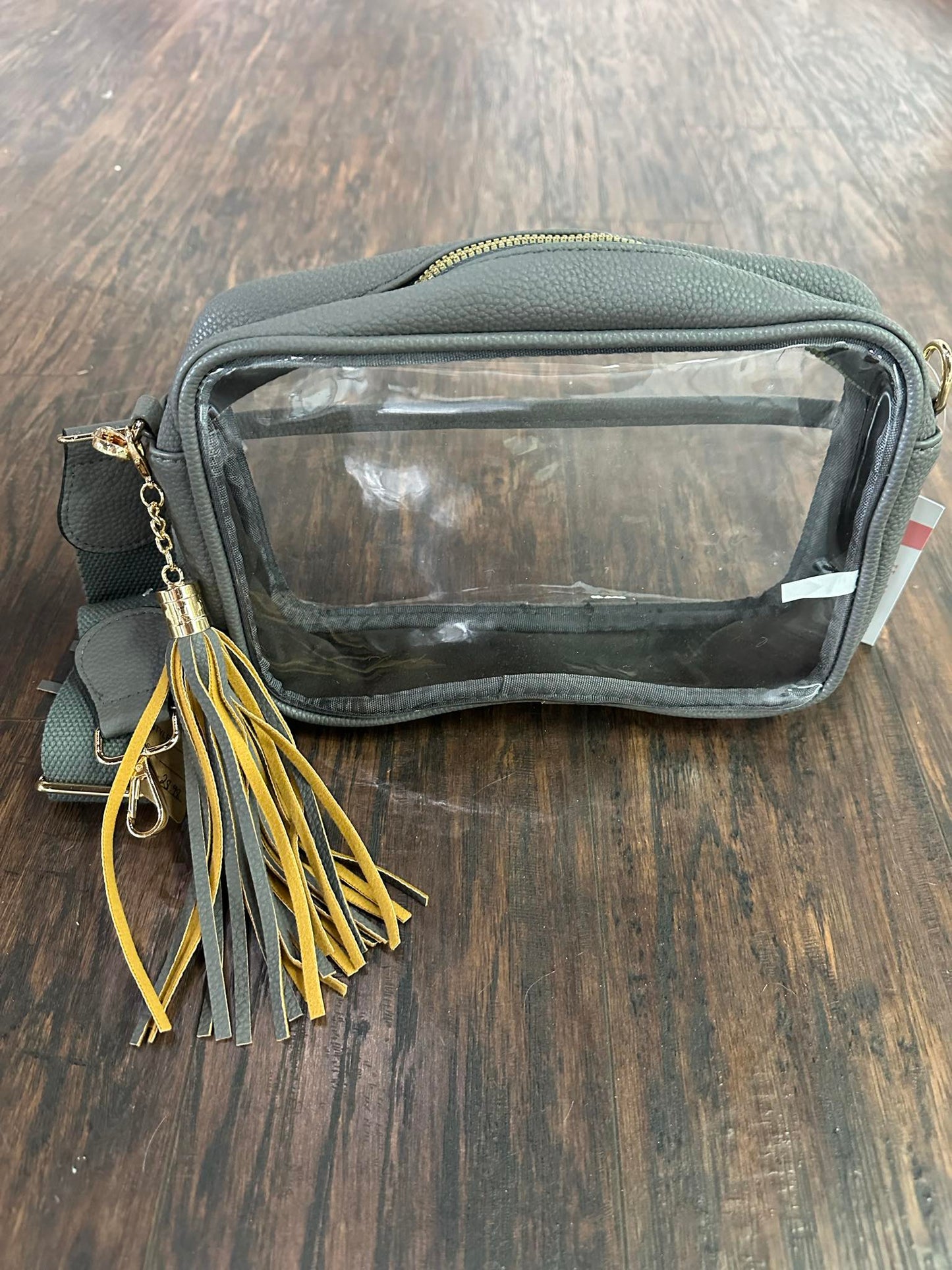 Grey clear purse